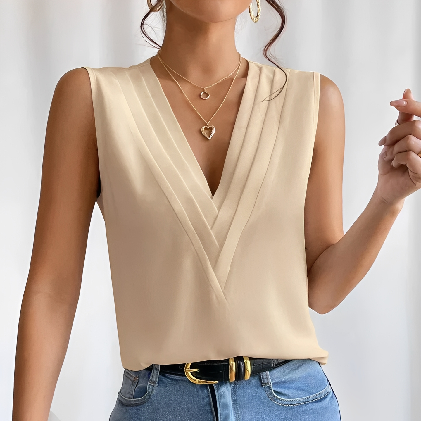 Damenbluse Ärmellos Modern Sommer