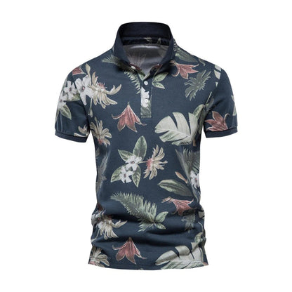 Herren Polo T-Shirt Sommer Kurzarm Kragen Aufdruck - BerlinGlamour