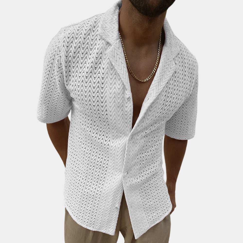 Herren Sommerhemd Kurzarm Knopfleiste Modern - BerlinGlamour