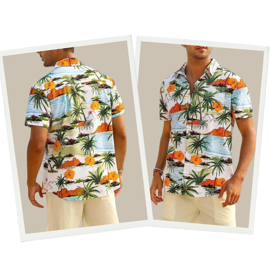 Herren Sommerhemd Kurzarm Hawaiihemd Modern - BerlinGlamour