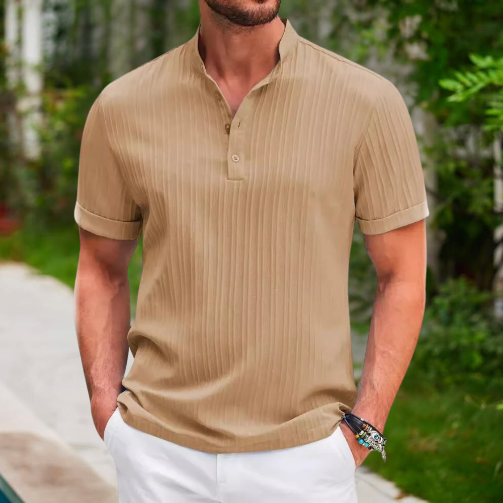 Herren Sommerhemd Kurzarm Poloshirt - BerlinGlamour