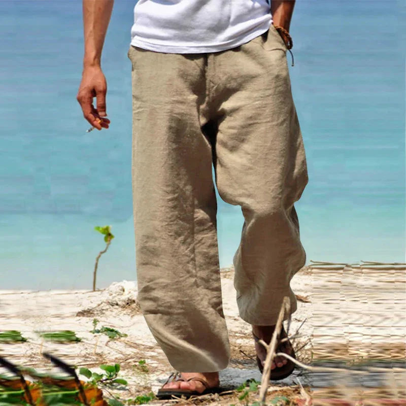 Herrenhosen Leinen Sommerhose Bequem Gerade - BerlinGlamour