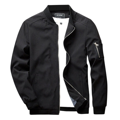 Sommerjacke - Leichtgewicht - Zip-Up - Bomberjacke - Herrenjacke-Schwarz-M-Chaps Herrenmode
