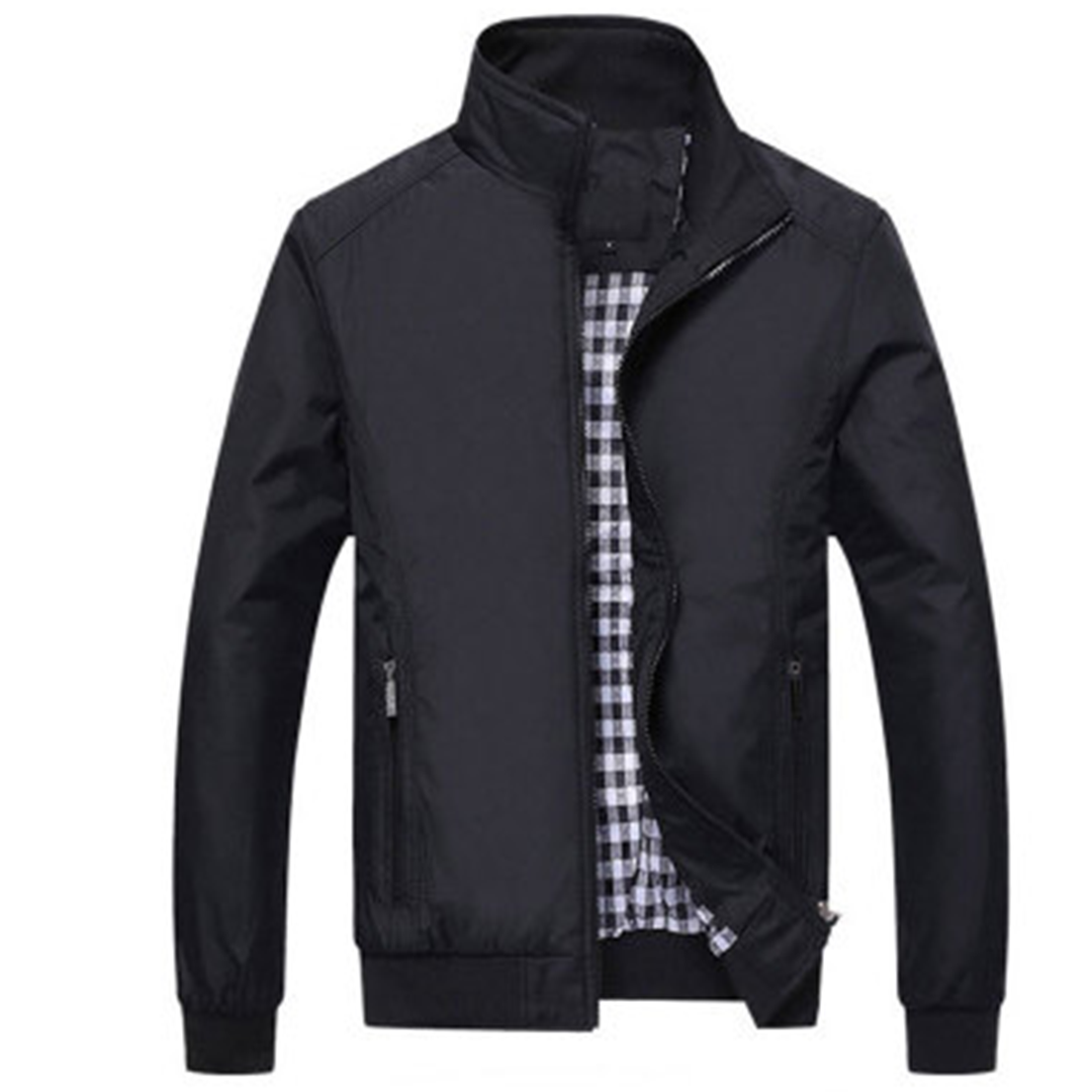 Herren Sommerjacke Winddicht Reißverschluss Harrington Style - BerlinGlamour