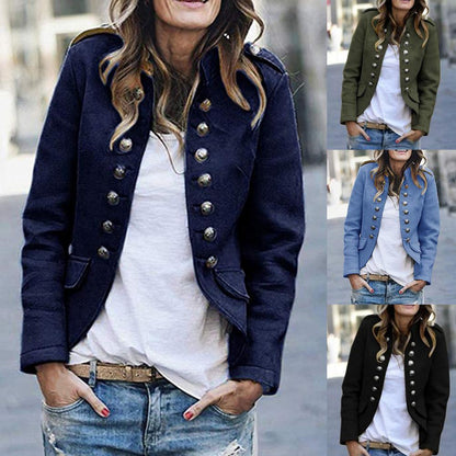 Damenblazer Stehkragen Elegante Businessjacke - BerlinGlamour