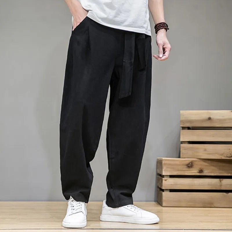 Bequeme Leinenhose in Taupe - Idan