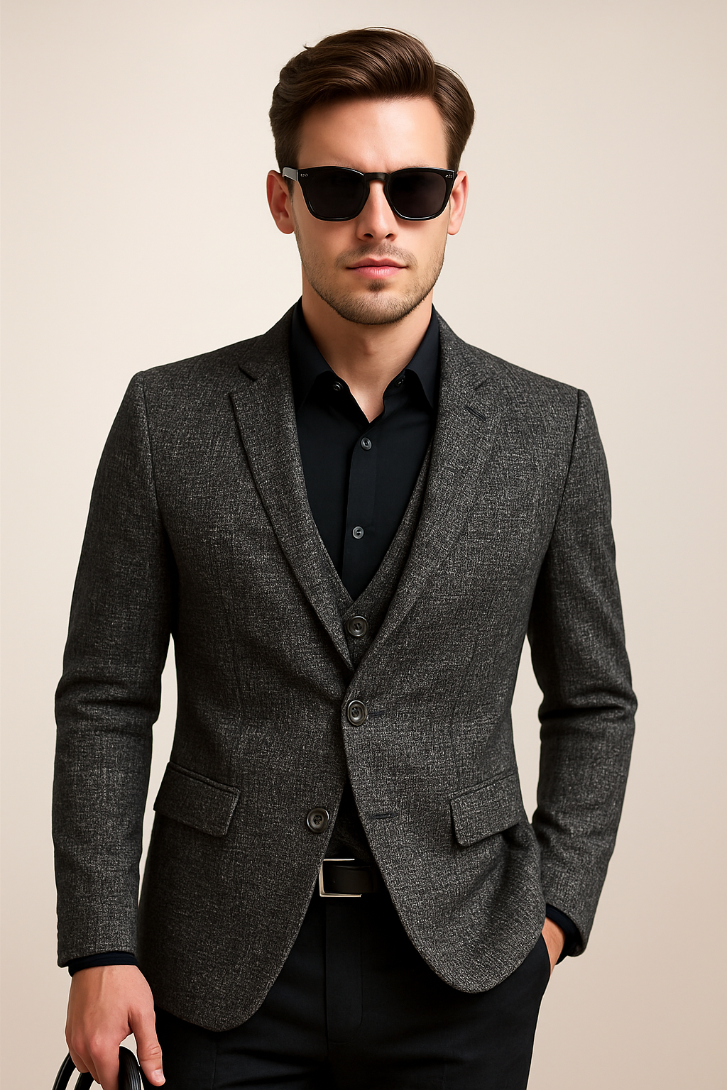 Herren Slim Fit Blazer Jacke Modern