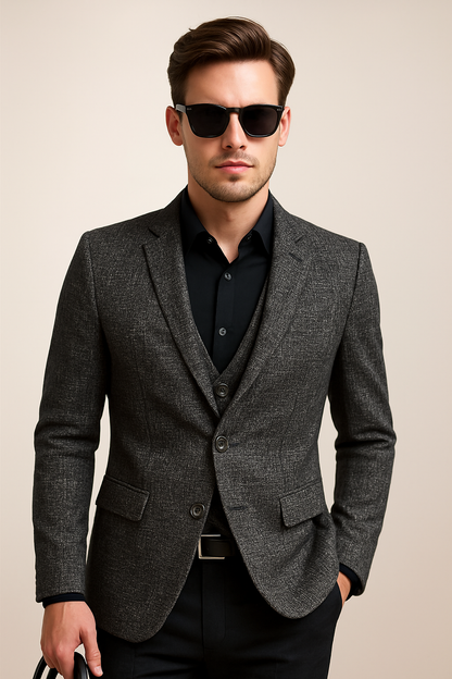 Herren Slim Fit Blazer Jacke Modern