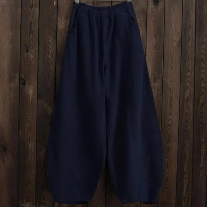 Bequeme Damen-Hose aus Leinen Baumwolle