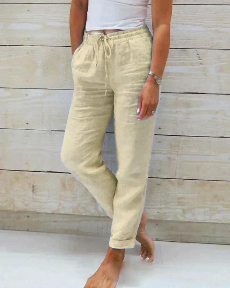 Elegante Damen Leinenhose Sommer