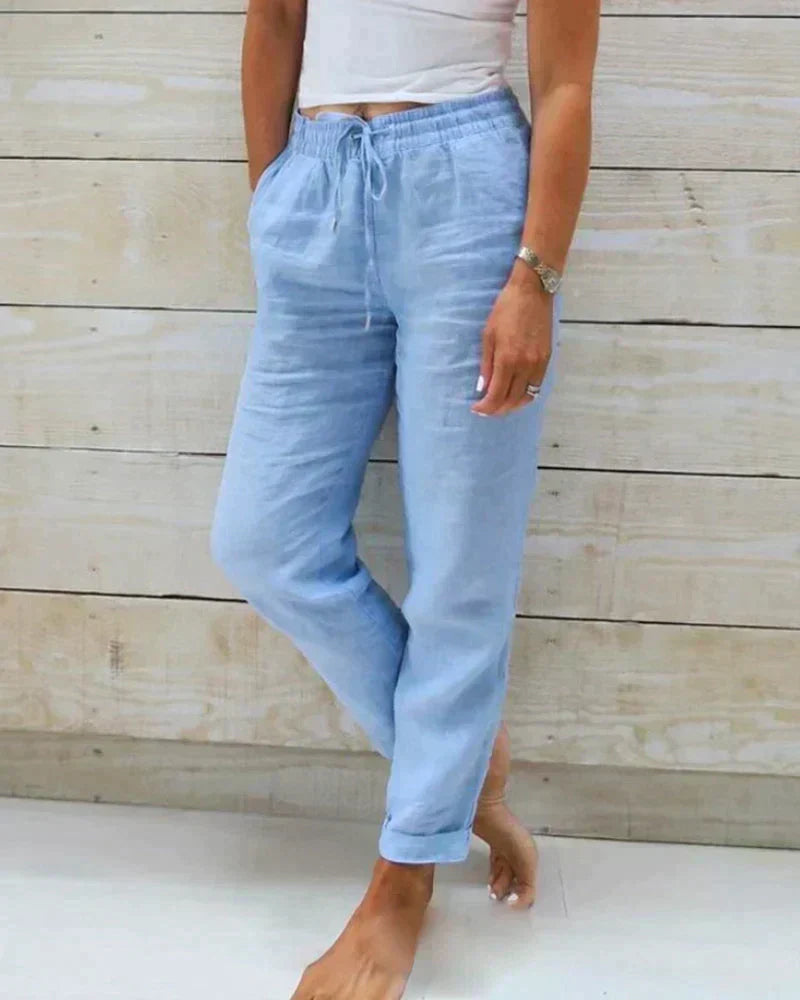 Elegante Damen Leinenhose Sommer