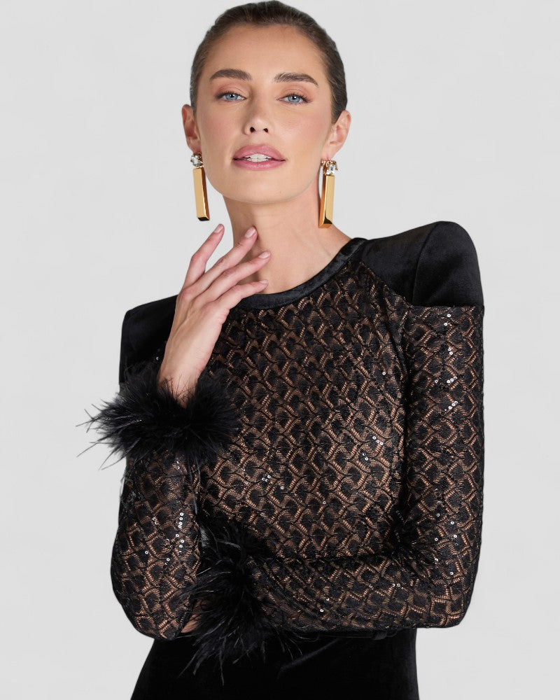 Statement Glamour Samt-Pailletten-Jumpsuit 2