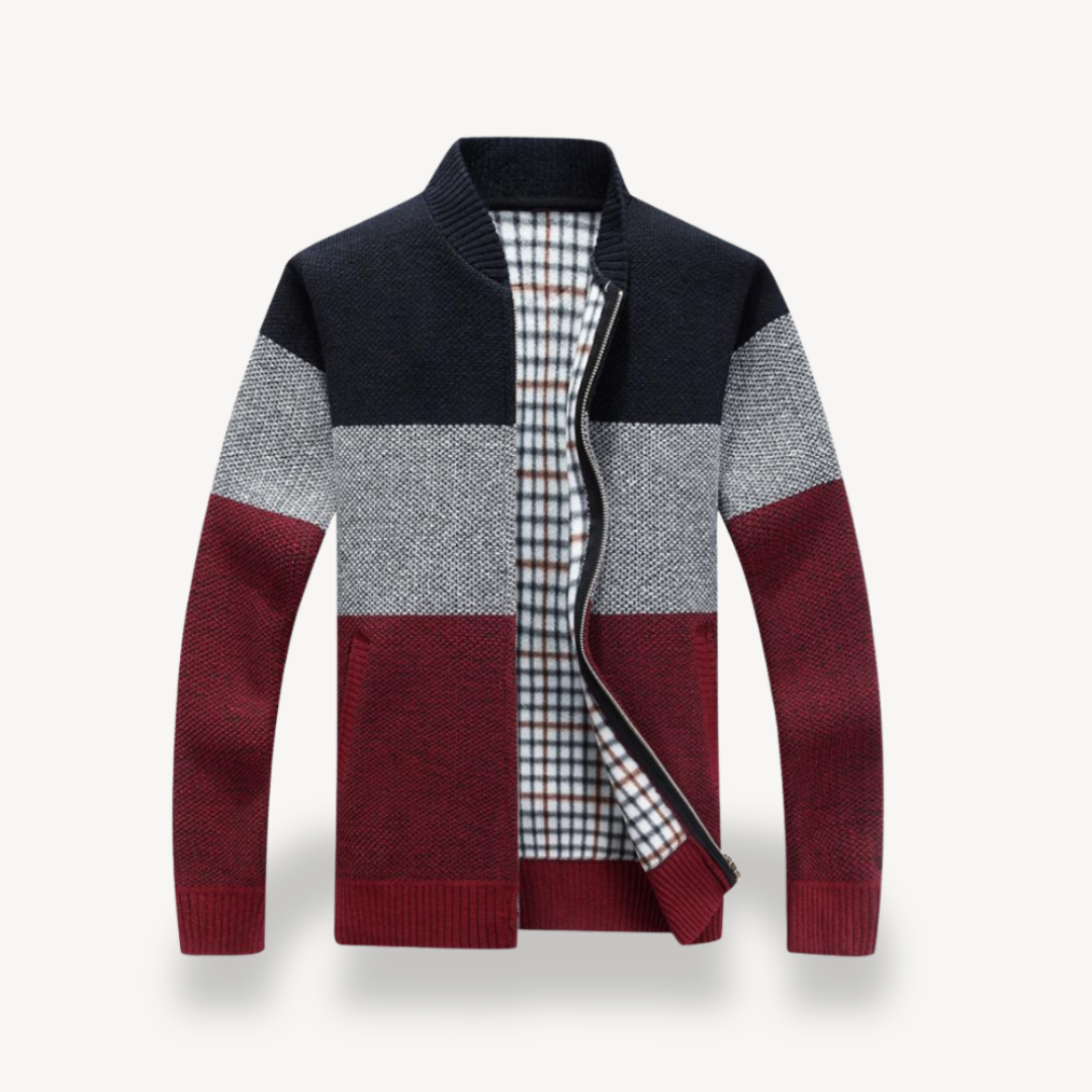 Stehkragen-Strickjacke mit Reißverschluss für Herren | Loravelle 0