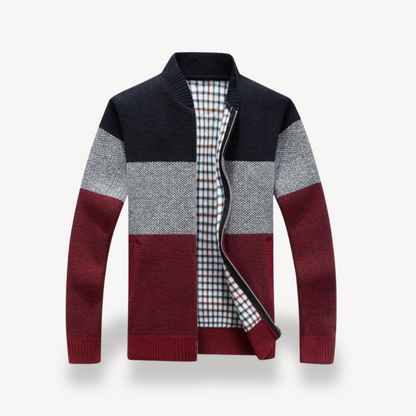 Stehkragen-Strickjacke mit Reißverschluss für Herren | Loravelle 0