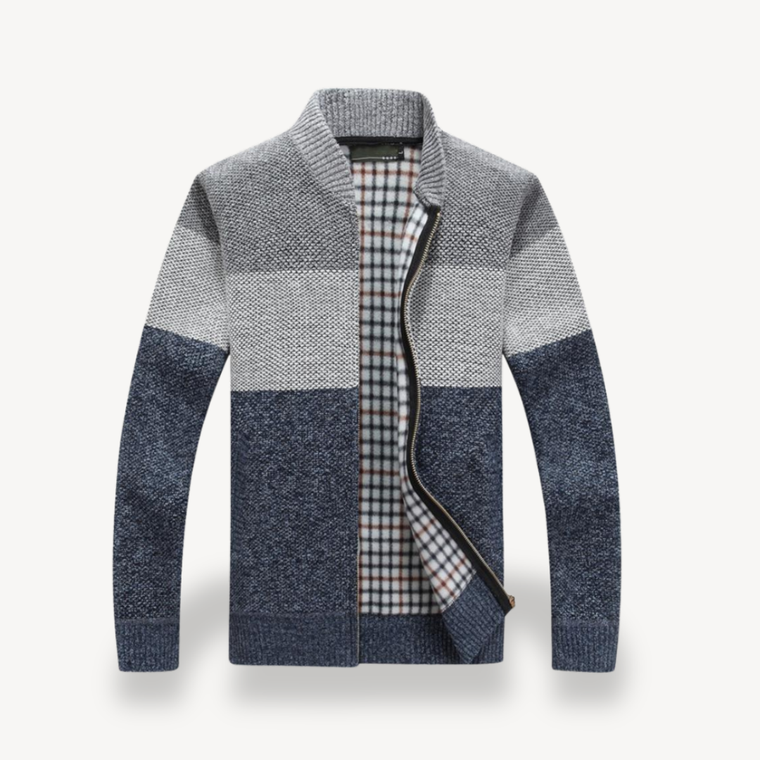 Stehkragen-Strickjacke mit Reißverschluss für Herren | Loravelle 3