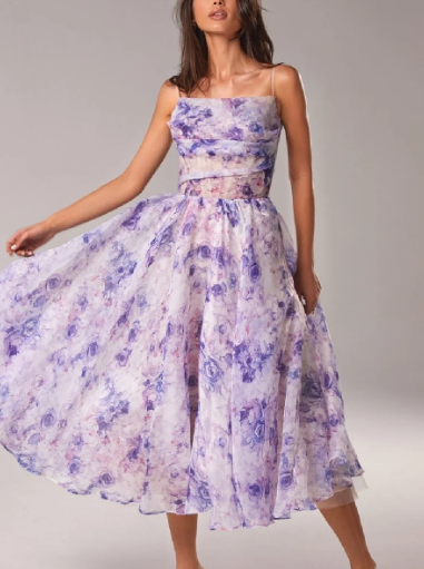 Asymmetrisches Kleid mit Druck Gürtel Damen Kurzrock - BerlinGlamour
