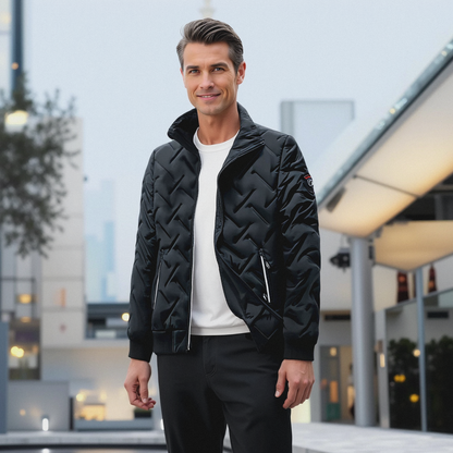 Herren Steppjacke Warm Reißverschluss Winterjacke - BerlinGlamour