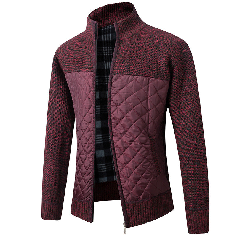 Herren Steppjacke Strickpullover Zip Up Warm - BerlinGlamour