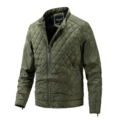 Steppjacke | Mit Reißverschluss | Kariert | Herbstjacke | Herrenjacke-Grün-M-Chaps Herrenmode