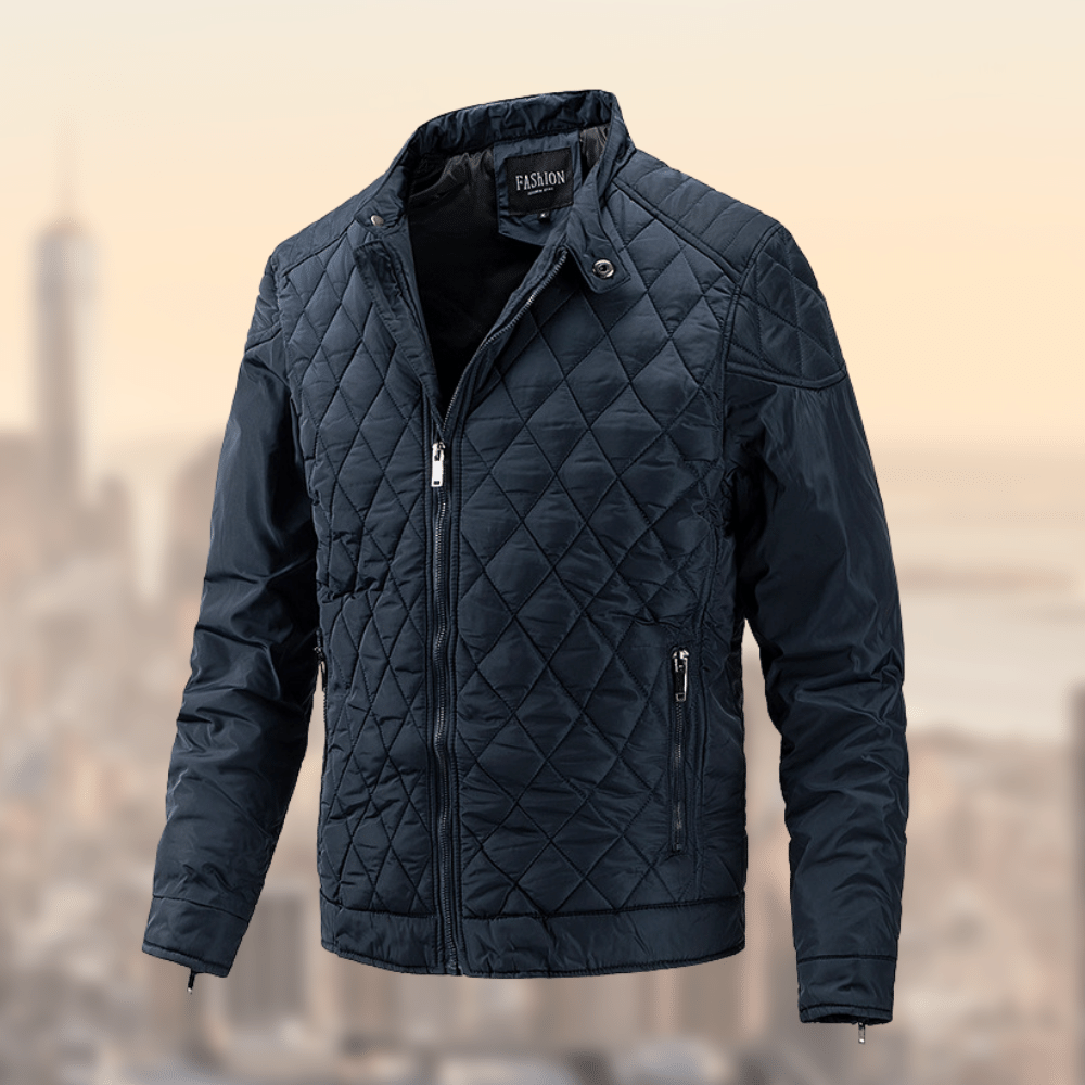 Herren Winterjacke Winddicht Zip Up Steppjacke - BerlinGlamour