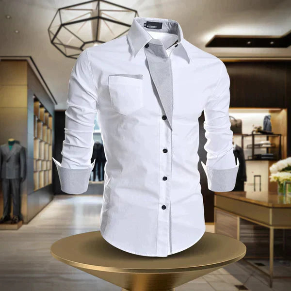 Herren Hemd Baumwolle Elegantes Weiß