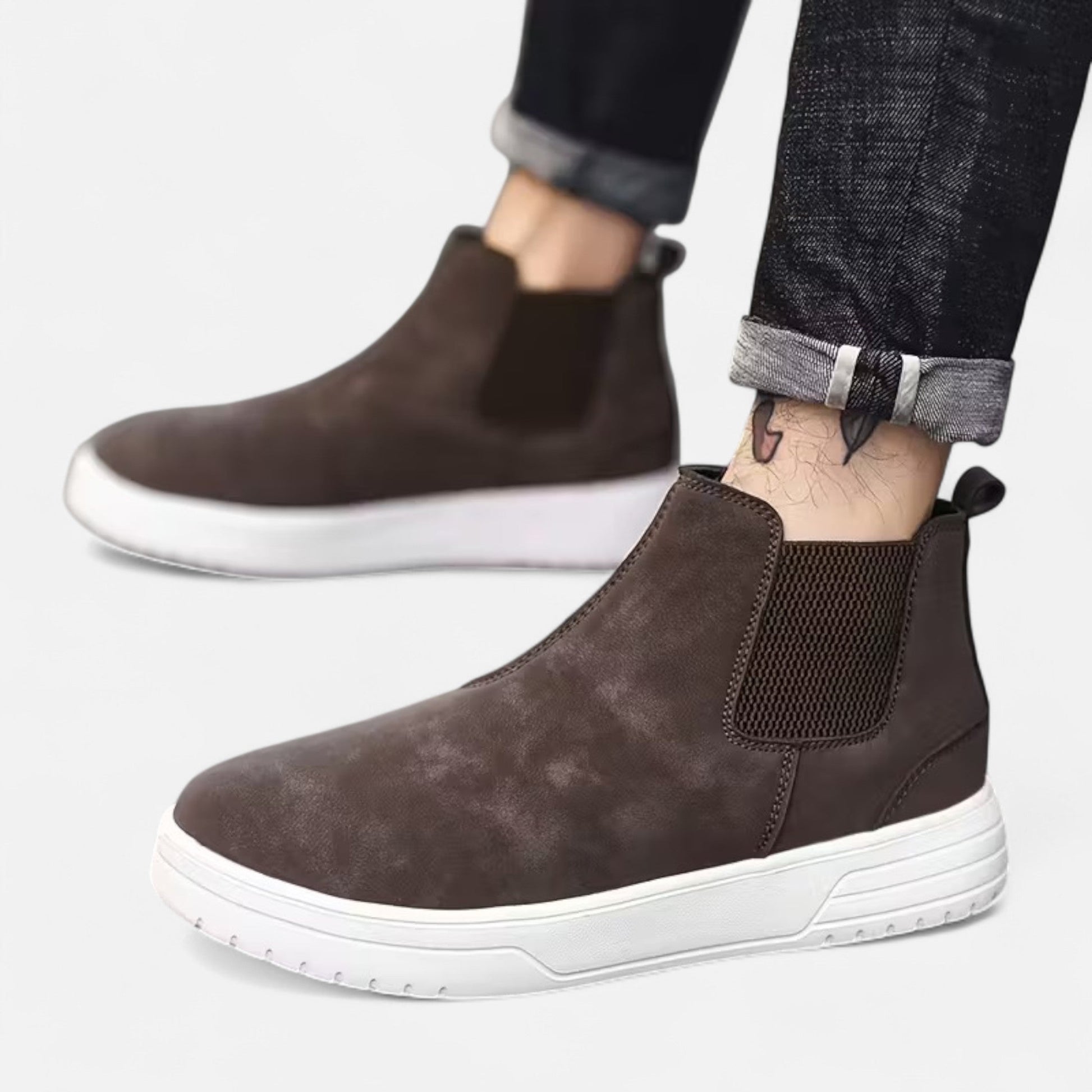 Herren Stiefeletten Casual Gummisohle Schlupf - BerlinGlamour