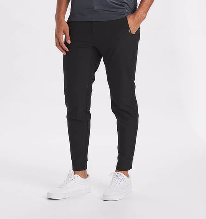 Stretch-Hose – Lässige, schmale Chino-Hose für Männer-Mattschwarz-XS-Chaps Herrenmode