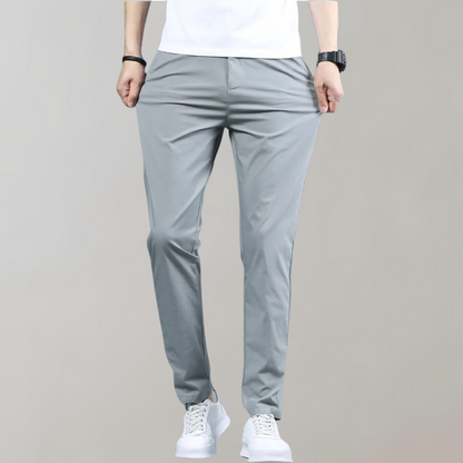 Stretchhose – Lässige Skinny-Chinohose mit geradem Bein für Männer-Grau-28-Chaps Herrenmode