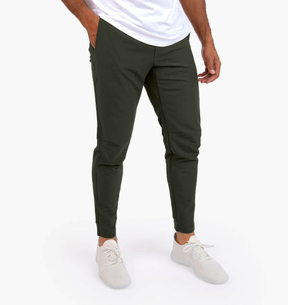 Stretchhosen - Herren Casual Slim Tactical Pants mit Taschen-Dunkelgrün-M-Chaps Herrenmode