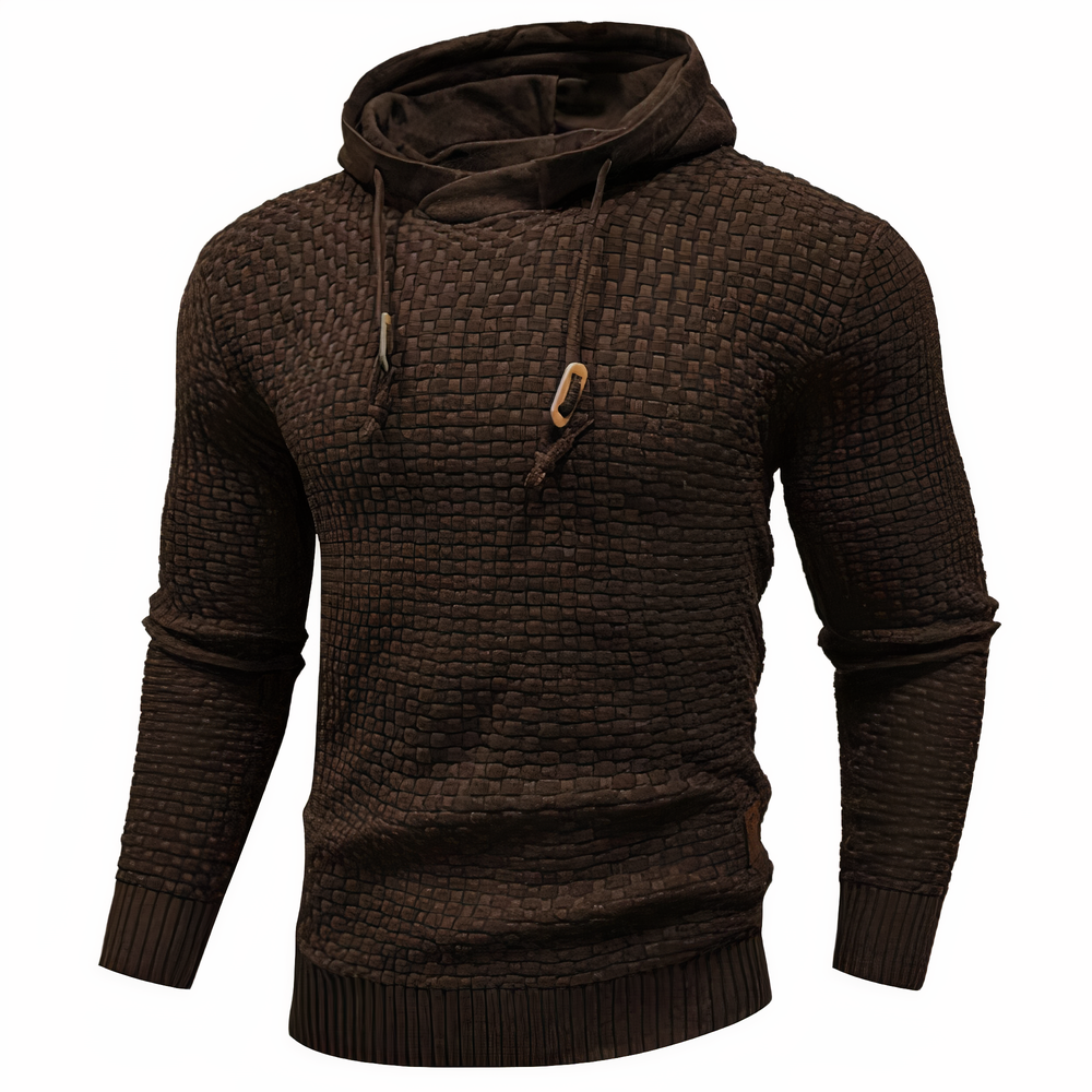 Strick-Hoodie | Kordelzug | Slim Fit | Kapuzenpulli | Herren-Hoodie-Braun-S-Chaps Herrenmode