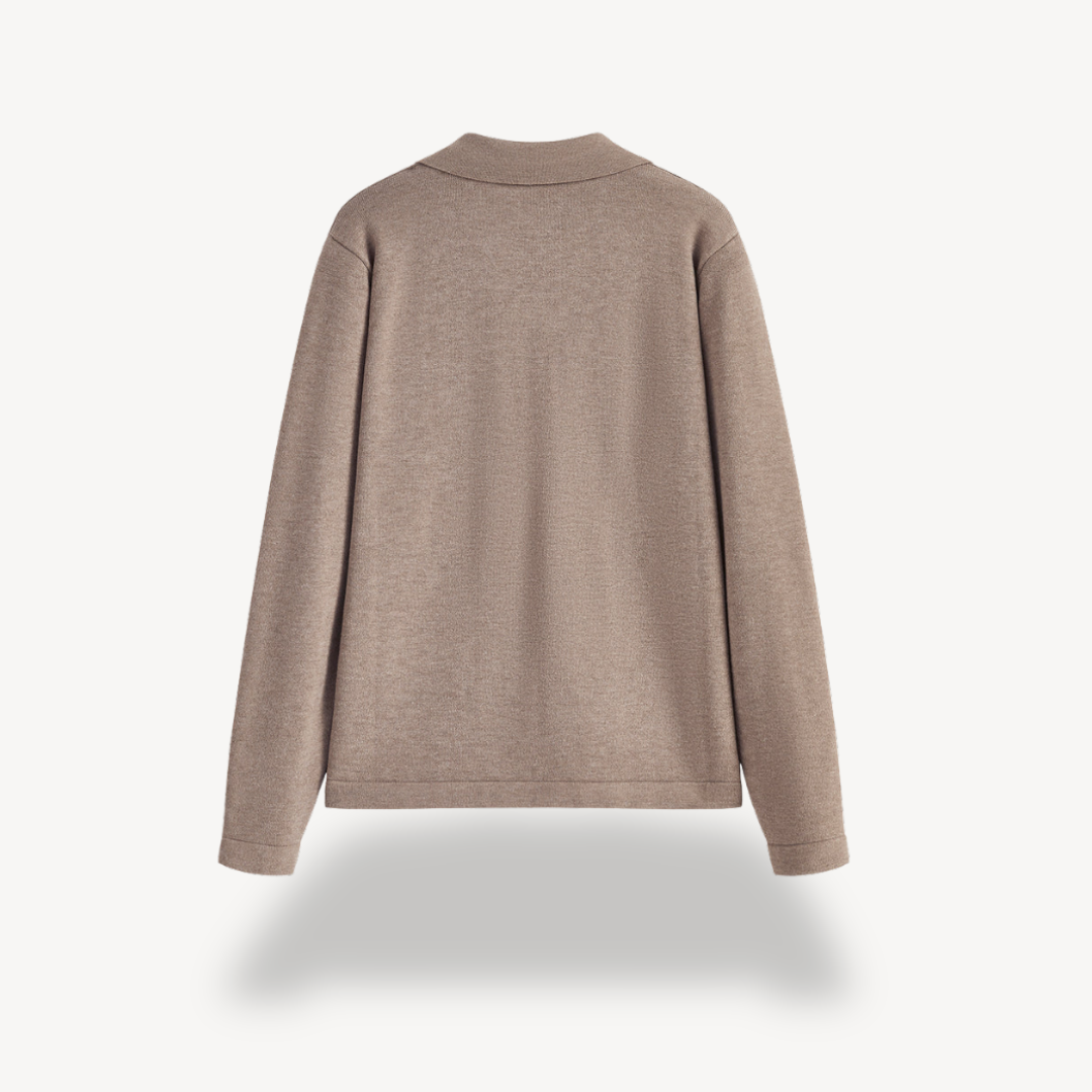 Strick-Langarm-Polopullover mit V-Ausschnitt für Damen | Loravelle 4