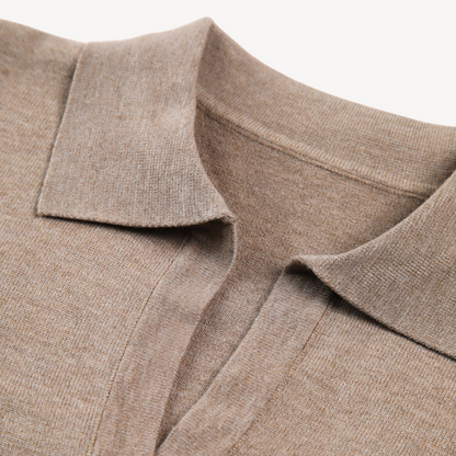Strick-Langarm-Polopullover mit V-Ausschnitt für Damen | Loravelle 5