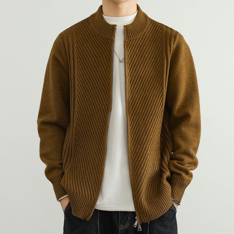 Herren Strickjacke mit Reißverschluss Lockere Passform - BerlinGlamour