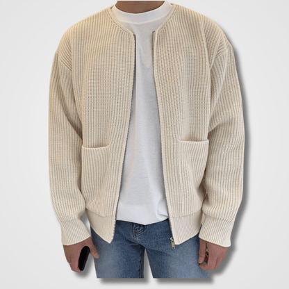 Strickjacke Männer Große Größen Chunky Zip - BerlinGlamour