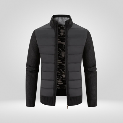 Strickjacke – Herren-Daunenjacke mit Reißverschluss und Wattierung-Schwarz-S-Chaps Herrenmode