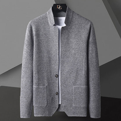 Herren Strickjacke Sommerleicht mit Knöpfen und Taschen - BerlinGlamour