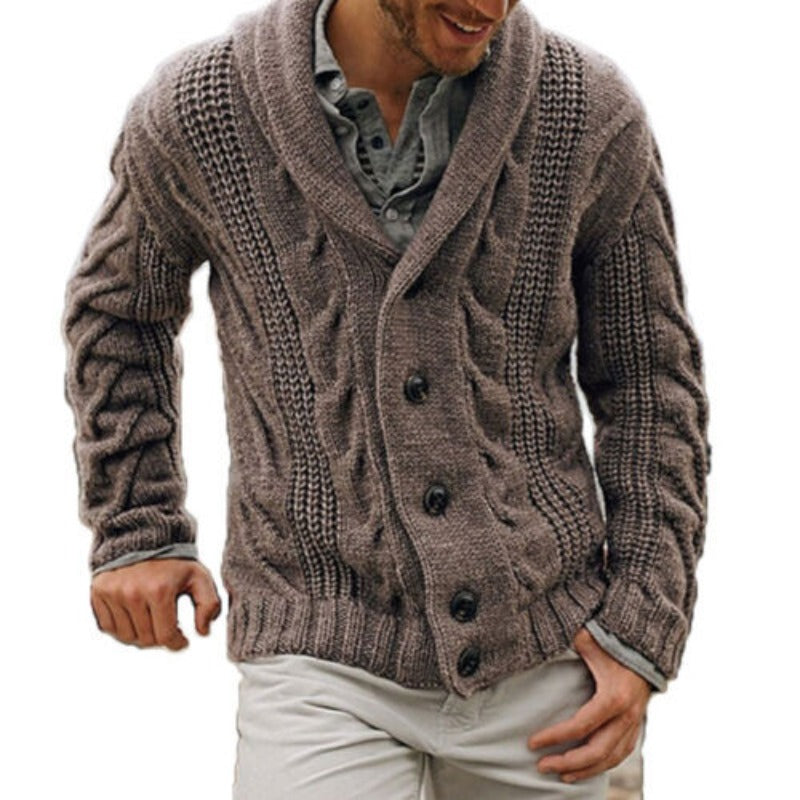 Herren Strickjacke Warm Grobgestrickt Mit Knöpfen - BerlinGlamour