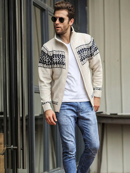 Warme Herren Strickjacke Winter Reißverschluss - BerlinGlamour