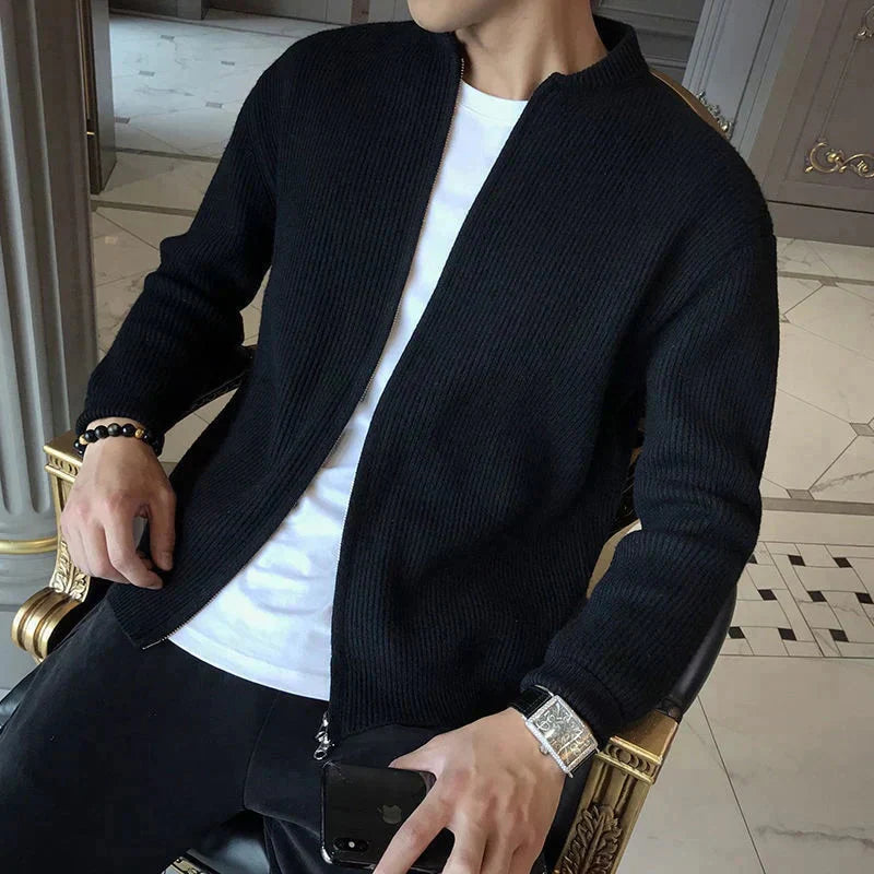 Strickjacke | Weich | Langarm | Reißverschluss-Strickjacke | Herren-Strickjacke-Chaps Herrenmode