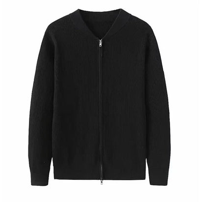 Strickjacke | Weich | Langarm | Reißverschluss-Strickjacke | Herren-Strickjacke-Schwarz-S-Chaps Herrenmode