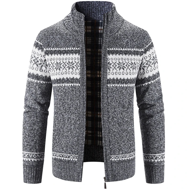 Herren Strickjacke Warm Winter PulloverZip - BerlinGlamour
