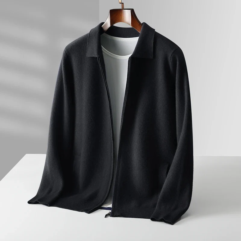 Strickjacke mit Reißverschluss – Herren-Strickjacke mit durchgehendem Reißverschluss-Chaps Herrenmode