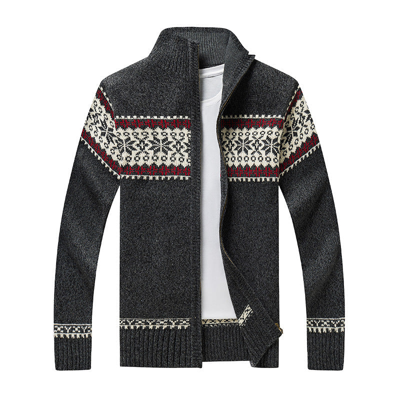 Herren Strickjacke Reißverschluss Nordic Pullover - BerlinGlamour