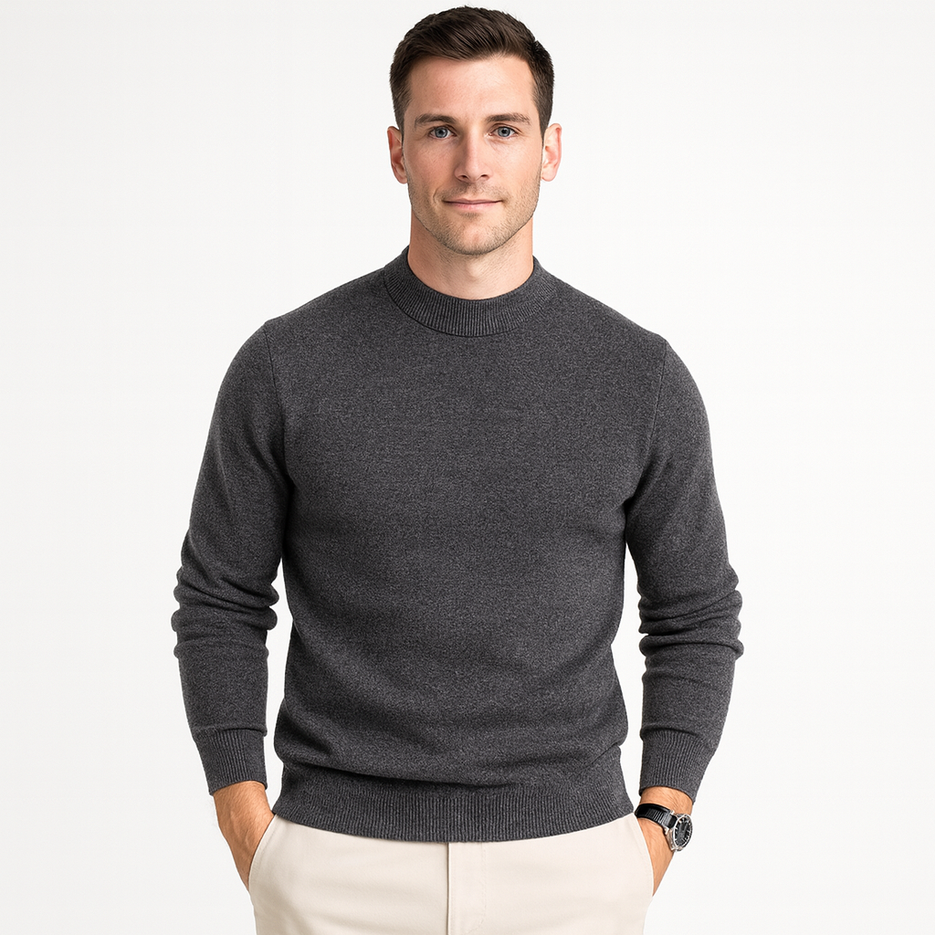 Strickpullover | Einfarbig | Rundhalsausschnitt | Pullover | Herrenpullover-Chaps Herrenmode