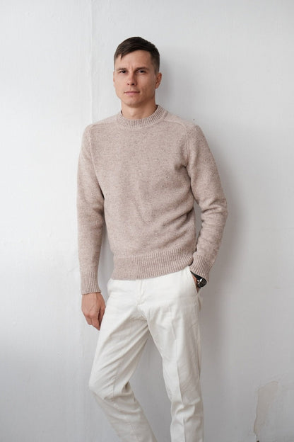 Strickpullover - Einfarbig - Rundhalsausschnitt - Strickpullover - Herrenpullover-Chaps Herrenmode