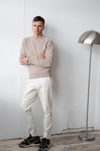 Strickpullover - Einfarbig - Rundhalsausschnitt - Strickpullover - Herrenpullover-Chaps Herrenmode