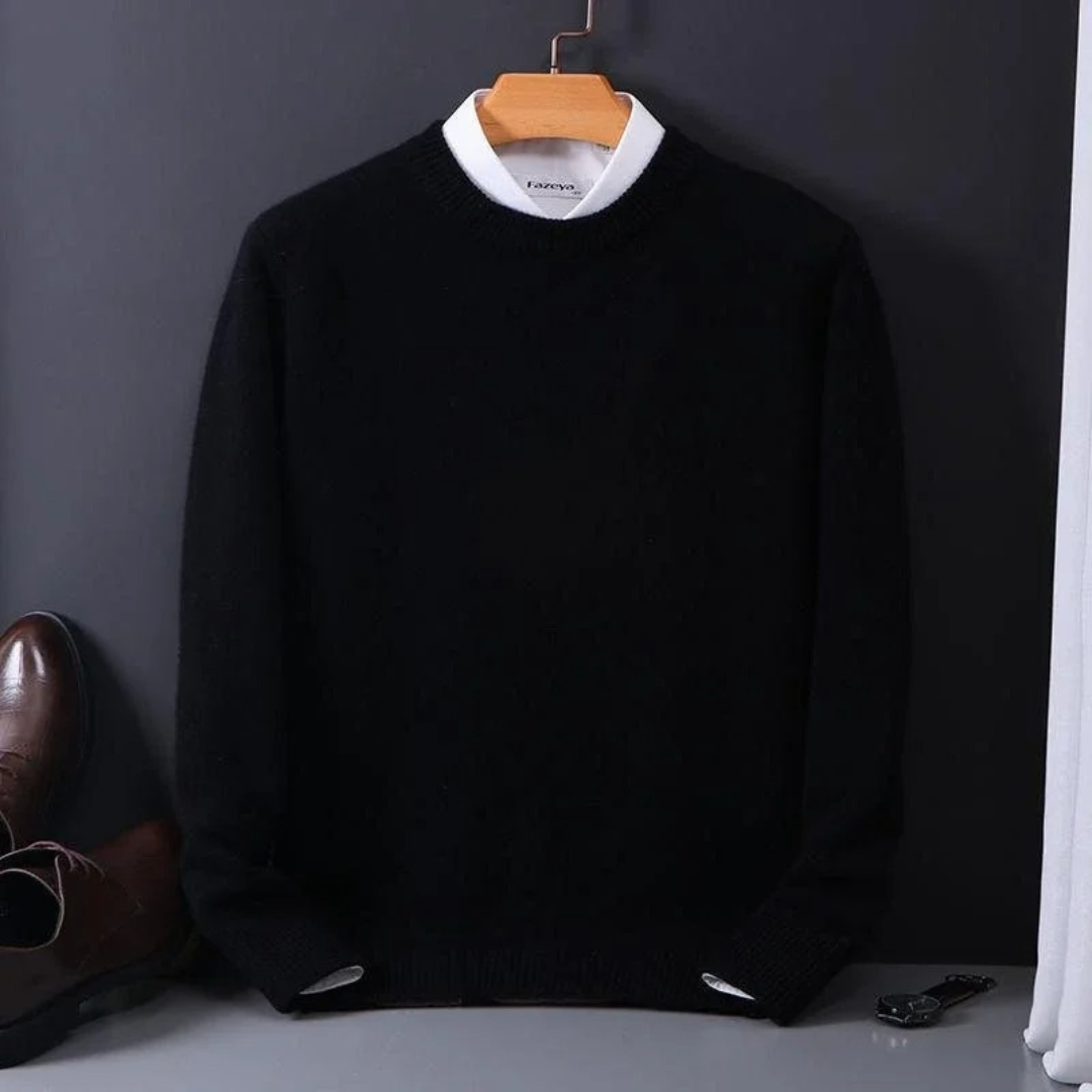 Männer Strickpullover Einfarbig Rundhals Winter - BerlinGlamour