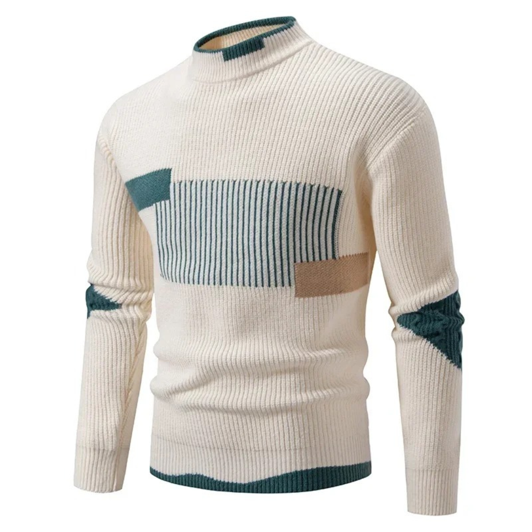 Herren Pullover Hochgeschlossen Rippenstrick Modern - BerlinGlamour