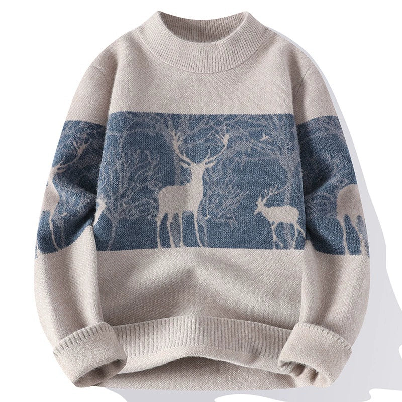 Herren Strickpullover RentierMotiv Winterwarm - BerlinGlamour