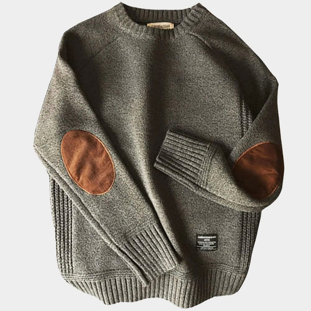 Kaschmir Pullover Herren Warm Mit Ellenbogenflicken - BerlinGlamour